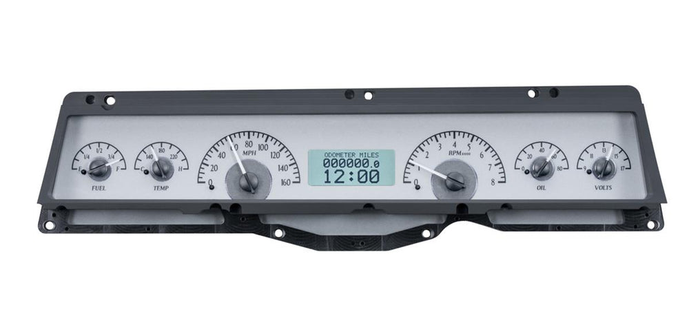 196667 CHEVY NOVA VHX SYSTEM SILVER ALLOY STYLE FACE WHITE DISPLAY