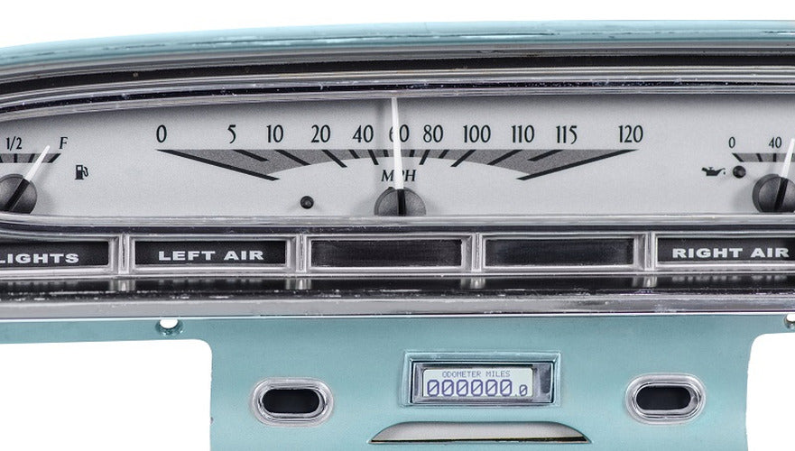 1961 FORD GALAXIE VHX SYSTEM SILVER ALLOY STYLE FACE WHITE DISPLAY