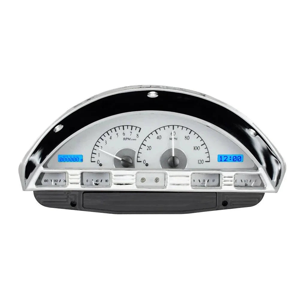1956 FORD F100 VHX SYSTEM SILVER ALLOY STYLE FACE WHITE DISPLAY