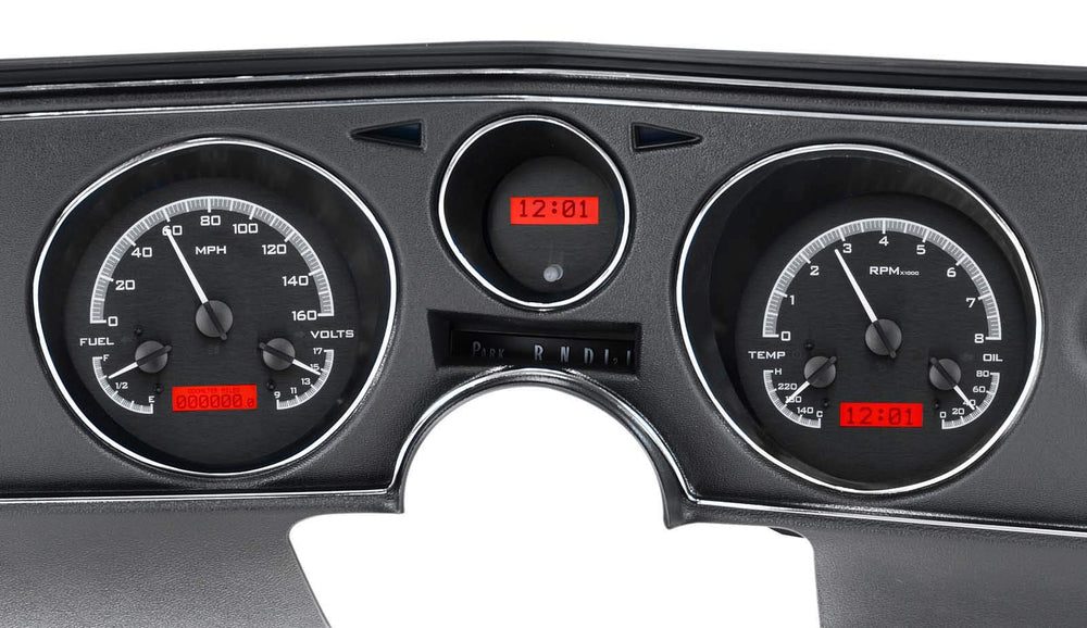 1969 CHEVELLE/ EL CAMINO VHX SYSTEM CARBON FIBER STYLE FACE BLUE DISPLAY