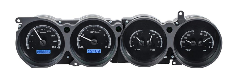 197074 CHALLENGER/ EBODY RALLYE DASH VHX SYSTEM BLACK ALLOY STYLE FACE BLUE