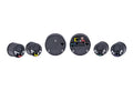 6PIECE ROUND UNIVERSAL VHX SYSTEM BLACK ALLOY STYLE FACE RED DISPLAY