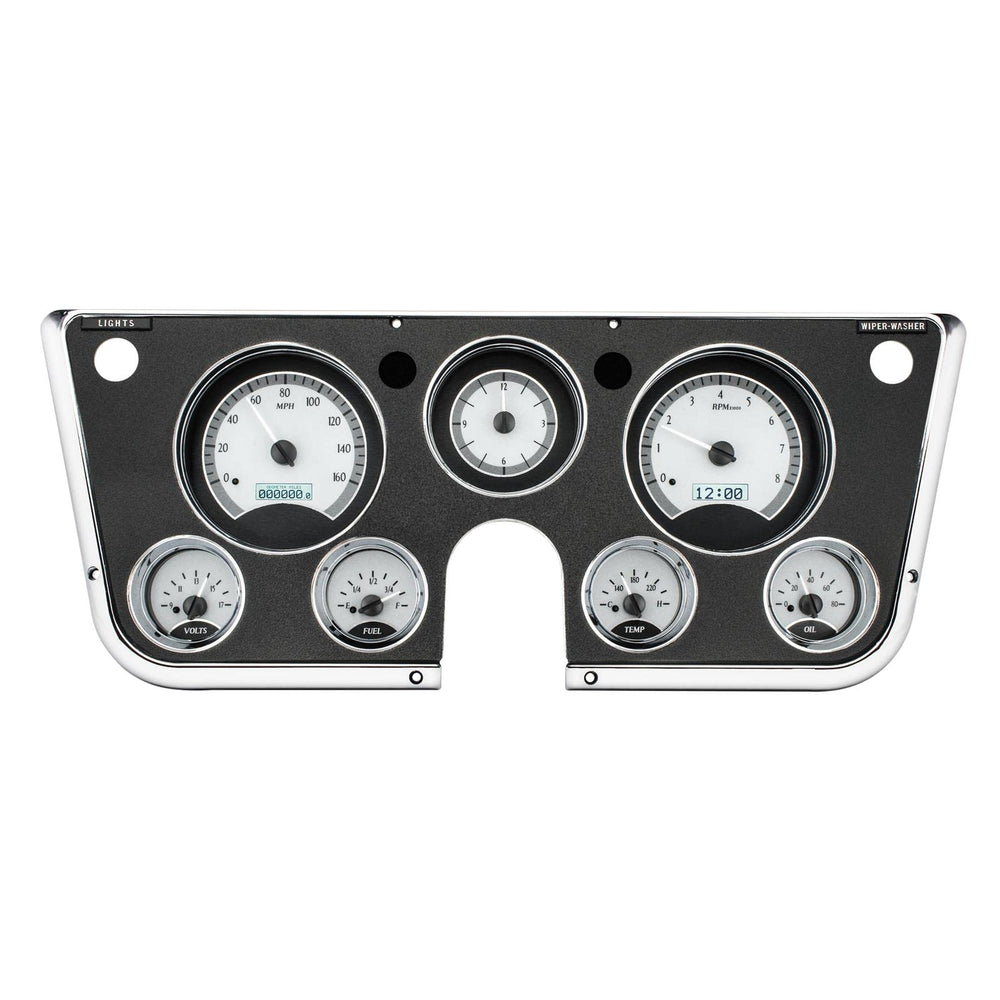 196772 CHEVY TRUCK VHX SYSTEM ANALOG CLOCK SILVER ALLOY STYLE FACE WHITE DIS