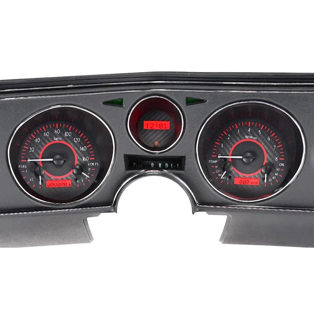 1969 CHEVELLE/ EL CAMINO VHX SYSTEM CARBON FIBER STYLE FACE RED DISPLAY