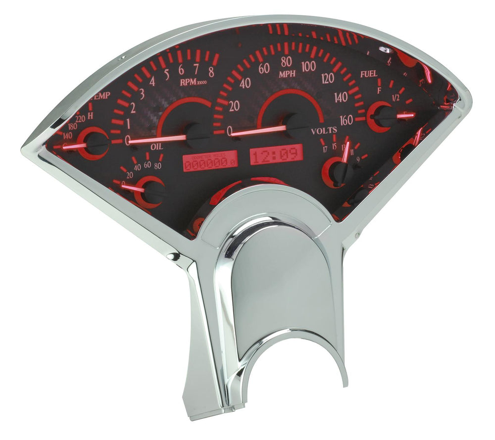 195556 CHEVY CAR VHX SYSTEM CARBON FIBER STYLE FACE RED DISPLAY