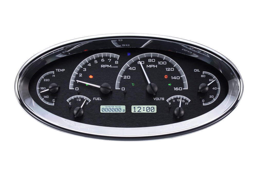 UNIVERSAL OVAL VHX SYSTEM BLACK ALLOY STYLE FACE WHITE DISPLAY