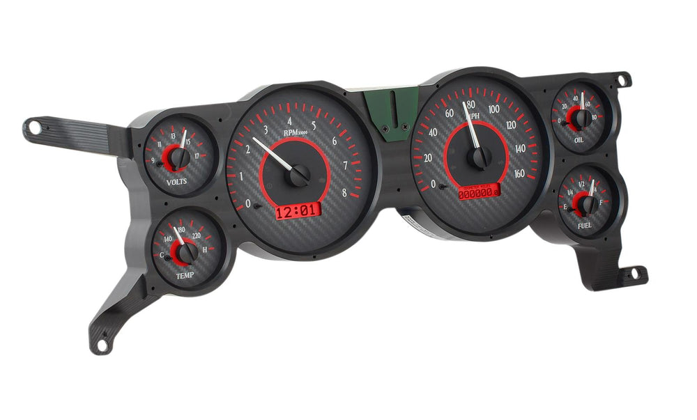 197986 MUSTANG VHX SYSTEM CARBON FIBER STYLE FACE RED DISPLAY