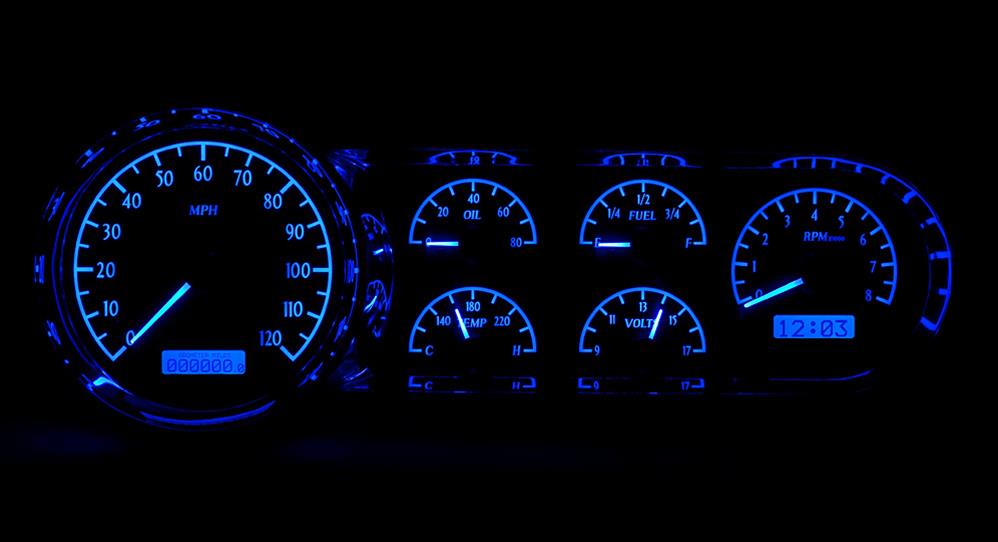 195354 CHEVY CAR VHX SYSTEM BLACK ALLOY STYLE FACE BLUE DISPLAY