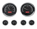 6PIECE ROUND UNIVERSAL VHX SYSTEM BLACK ALLOY STYLE FACE RED DISPLAY