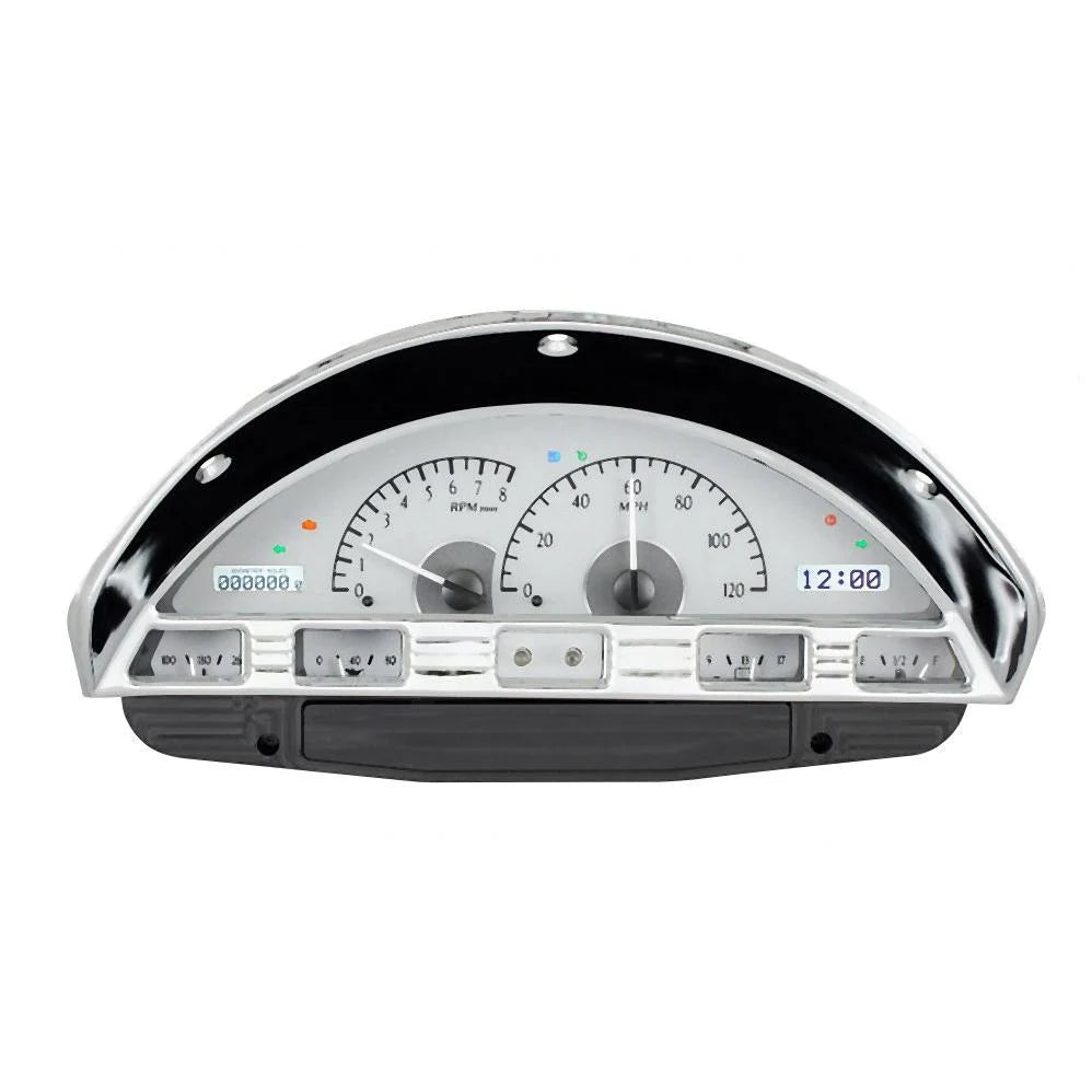 1956 FORD F100 VHX SYSTEM SILVER ALLOY STYLE FACE BLUE DISPLAY