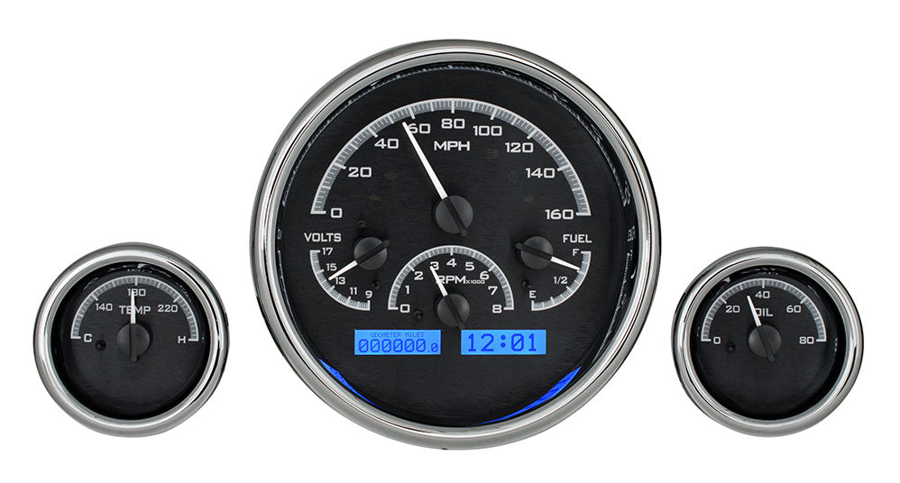 TRIPLE ROUND UNIVERSAL VHX SYSTEM BLACK ALLOY STYLE FACE RED DISPLAY