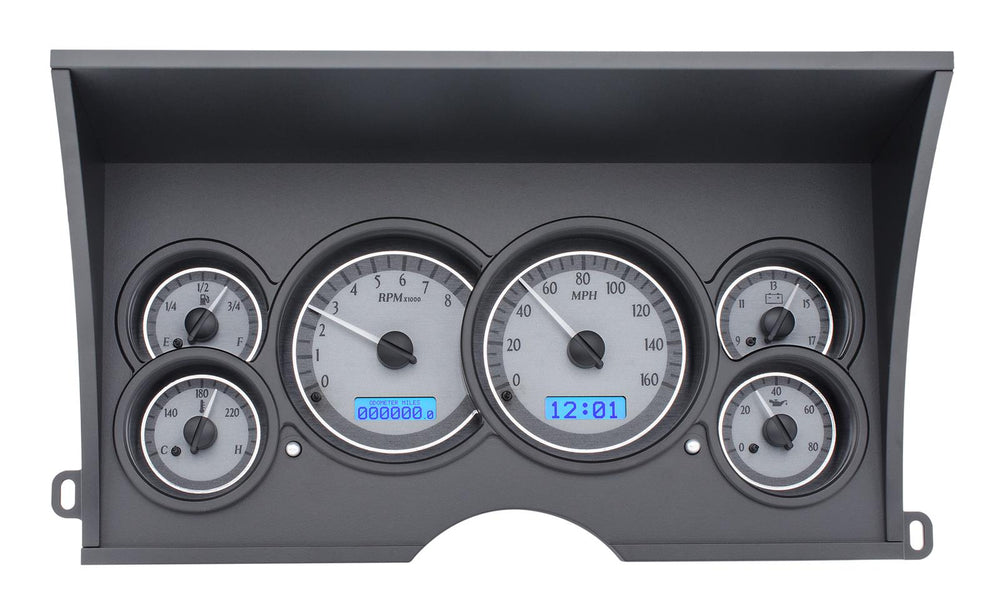 198894 CHEVY PICKUP VHX SYSTEM SILVER ALLOY STYLE FACE BLUE DISPLAY