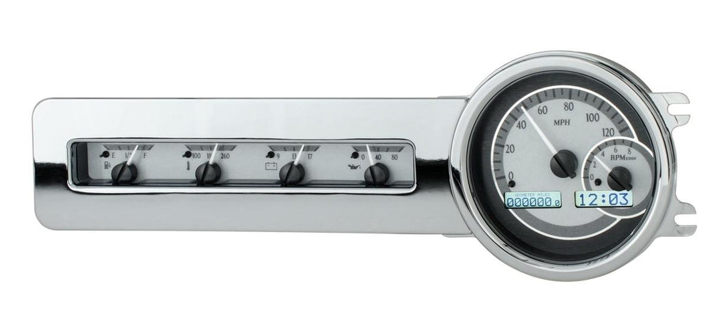 194148 CHEVY CAR VHX SYSTEM SILVER ALLOY STYLE FACE WHITE DISPLAY