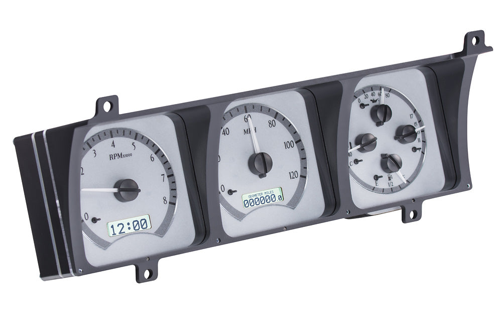 198691 WAGONEER/JTRUCKS VHX SYSTEM SILVER ALLOY STYLE FACE WHITE DISPLAY