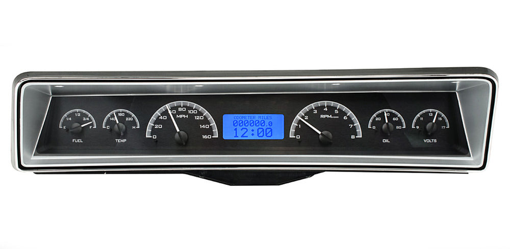 196667 CHEVY NOVA VHX SYSTEM BLACK ALLOY STYLE FACE WHITE DISPLAY