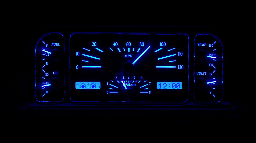 193738 FORD CAR VHX SYSTEM SILVER ALLOY STYLE FACE BLUE DISPLAY