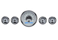 FIVEGAUGE ROUND UNIVERSAL VHX SYSTEM SILVER ALLOY STYLE FACE BLUE DISPLAY