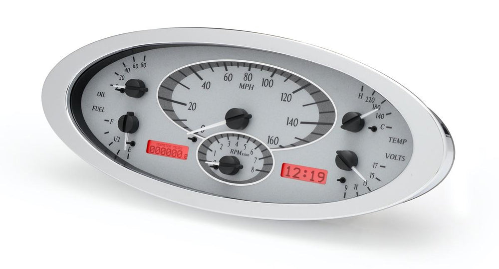 1932 FORD CAR VHX SYSTEM SILVER ALLOY STYLE FACE RED DISPLAY