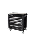 6 DRAWER SLIDE TOP SERVICE CART W/POWER STRIP BLACK