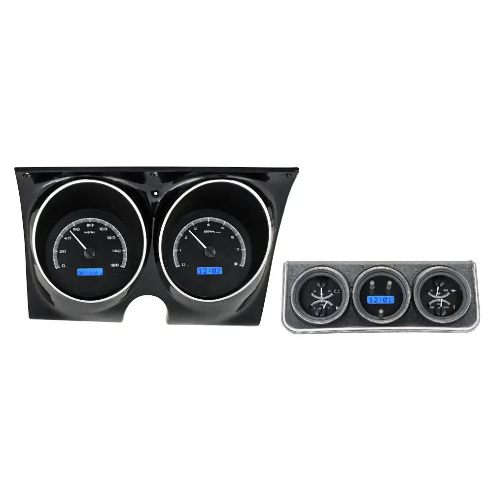 1967 CAMARO W/ CONSOLE GAUGES VHX SYSTEM SILVER ALLOY STYLE FACE WHITE DISPLAY