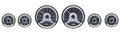 6PIECE ROUND UNIVERSAL VHX SYSTEM BLACK ALLOY STYLE FACE WHITE DISPLAY