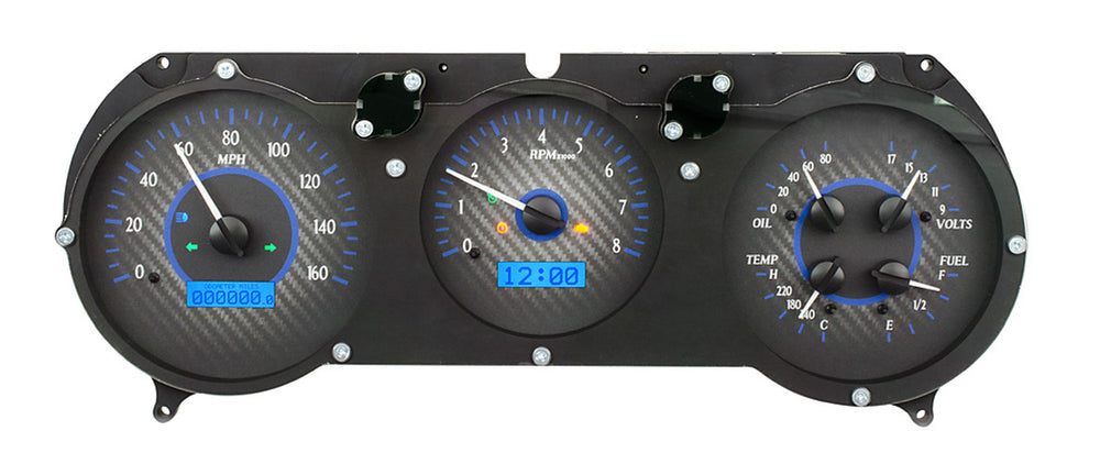 196465 CHEVELLE VHX SYSTEM CARBON FIBER STYLE FACE BLUE DISPLAY