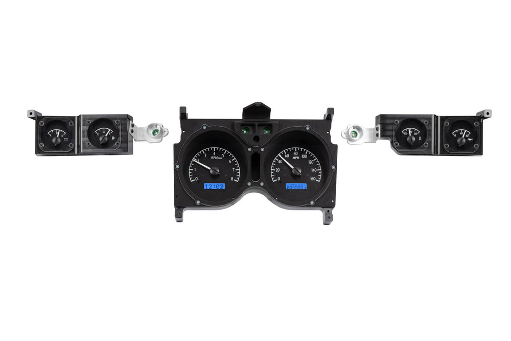 197377 CHEVELLE / MONTE CARLO VHX SYSTEM BLACK ALLOY STYLE FACE BLUE DISPLAY