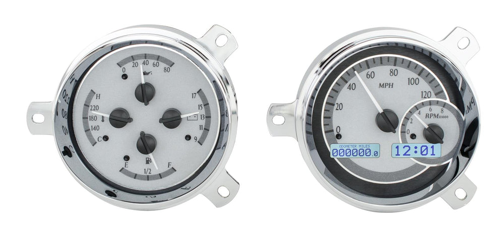195152 CHEVY CAR VHX SYSTEM SILVER ALLOY STYLE FACE WHITE DISPLAY