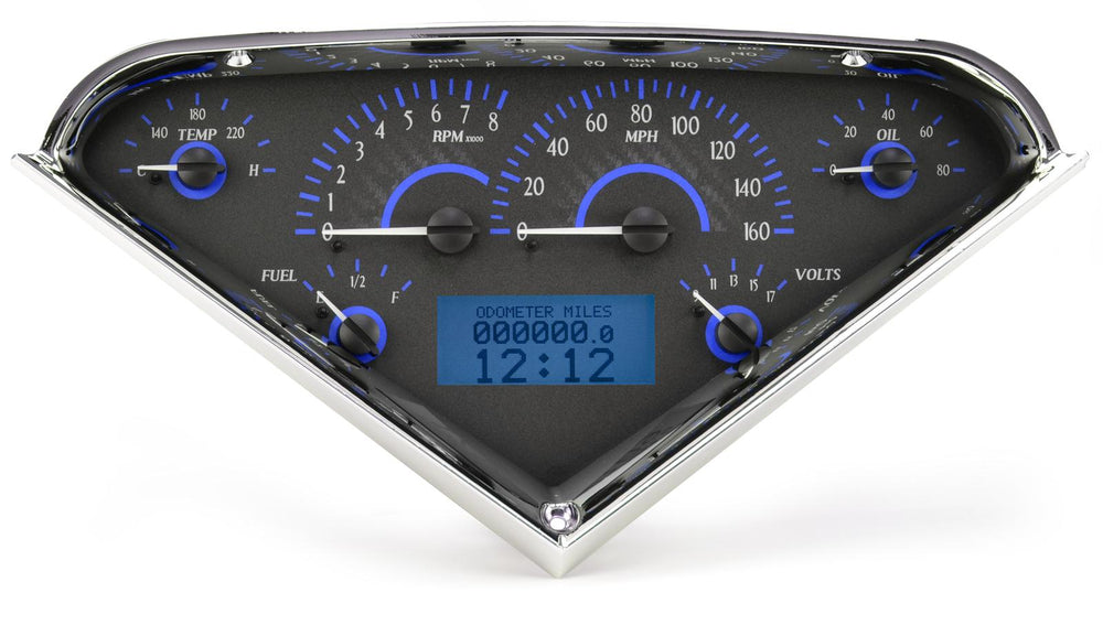 195559 CHEVY PICKUP VHX SYSTEM CARBON FIBER STYLE FACE BLUE DISPLAY