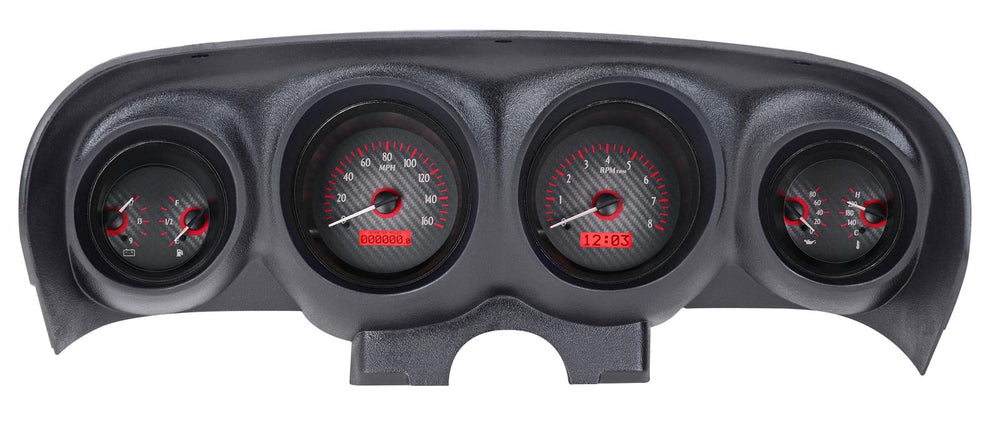 196970 MUSTANG VHX SYSTEM CARBON FIBER STYLE FACE RED DISPLAY