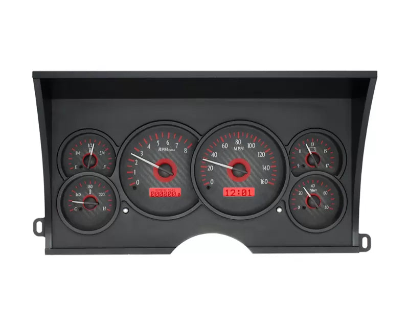 198894 CHEVY PICKUP VHX SYSTEM CARBON FIBER STYLE FACE RED DISPLAY