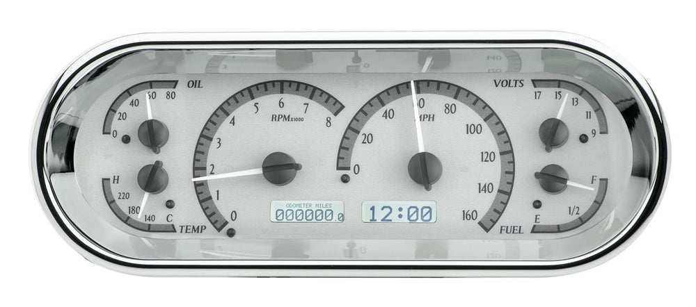 ROUNDED RECTANGLE VHX SYSTEM SILVER ALLOY STYLE FACE WHITE DISPLAY