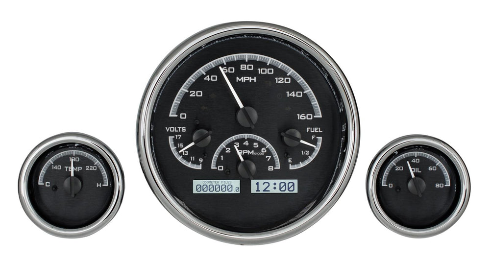 TRIPLE ROUND UNIVERSAL VHX SYSTEM BLACK ALLOY STYLE FACE WHITE DISPLAY