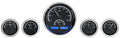 FIVEGAUGE ROUND UNIVERSAL VHX SYSTEM BLACK ALLOY STYLE FACE BLUE DISPLAY