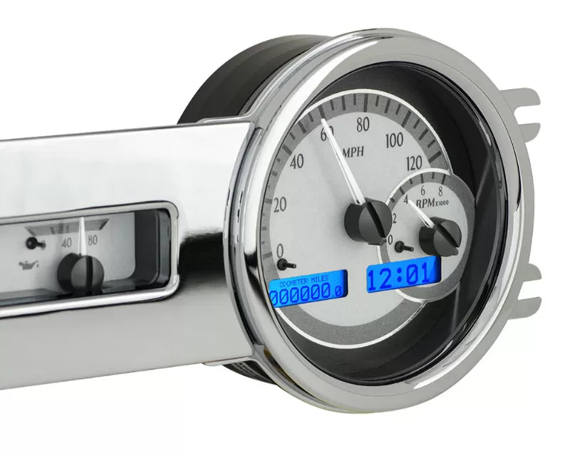 194148 CHEVY CAR VHX SYSTEM SILVER ALLOY STYLE FACE BLUE DISPLAY