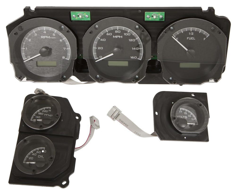 197072 CHEVELLE/ EL CAMINO VHX SYSTEM BLACK ALLOY STYLE FACE RED DISPLAY