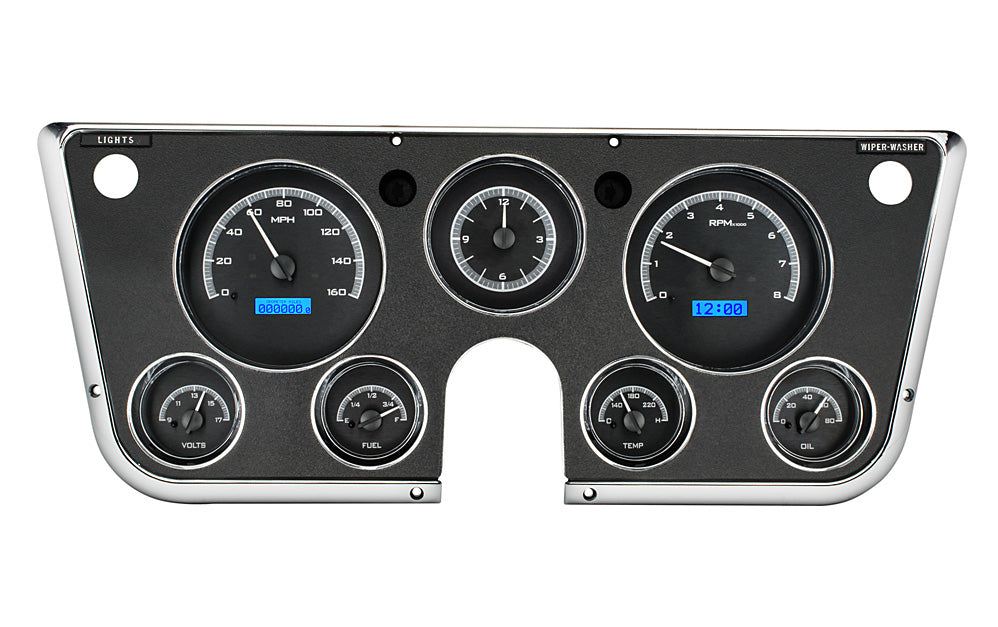 196772 CHEVY TRUCK VHX SYSTEM ANALOG CLOCK CARBON FIBER STYLE FACE RED DISPL