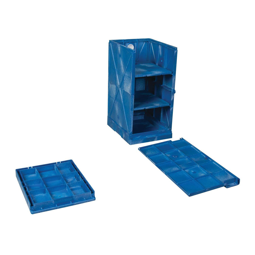 QUIKASSEMBLY MODULAR POLY ACID & COR. SAFETY CABINET 24 GAL 4 SHELVES BLUE