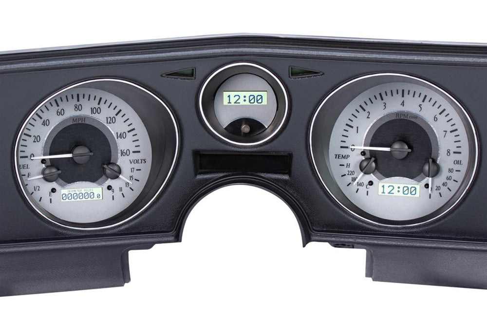 1969 CHEVELLE/ EL CAMINO VHX SYSTEM ANALOG CLOCK SILVER ALLOY STYLE FACE WHITE