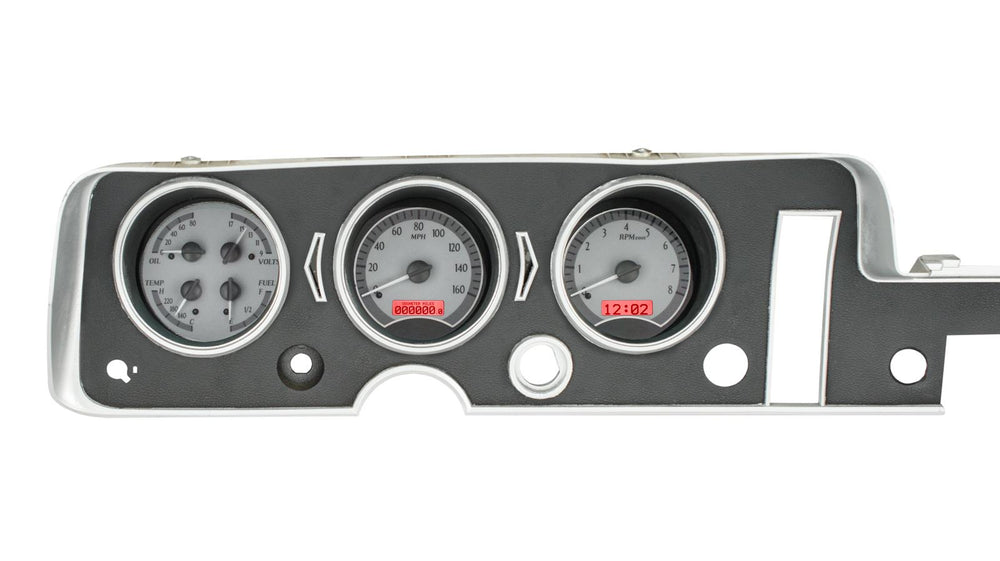 1968 PONTIAC GTO VHX SYSTEM SILVER ALLOY STYLE FACE RED DISPLAY