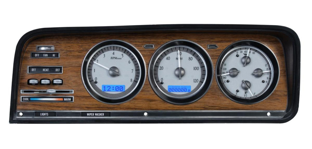 197385 WAGONEER/JTRUCKS VHX SYSTEM SILVER ALLOY STYLE FACE BLUE DISPLAY