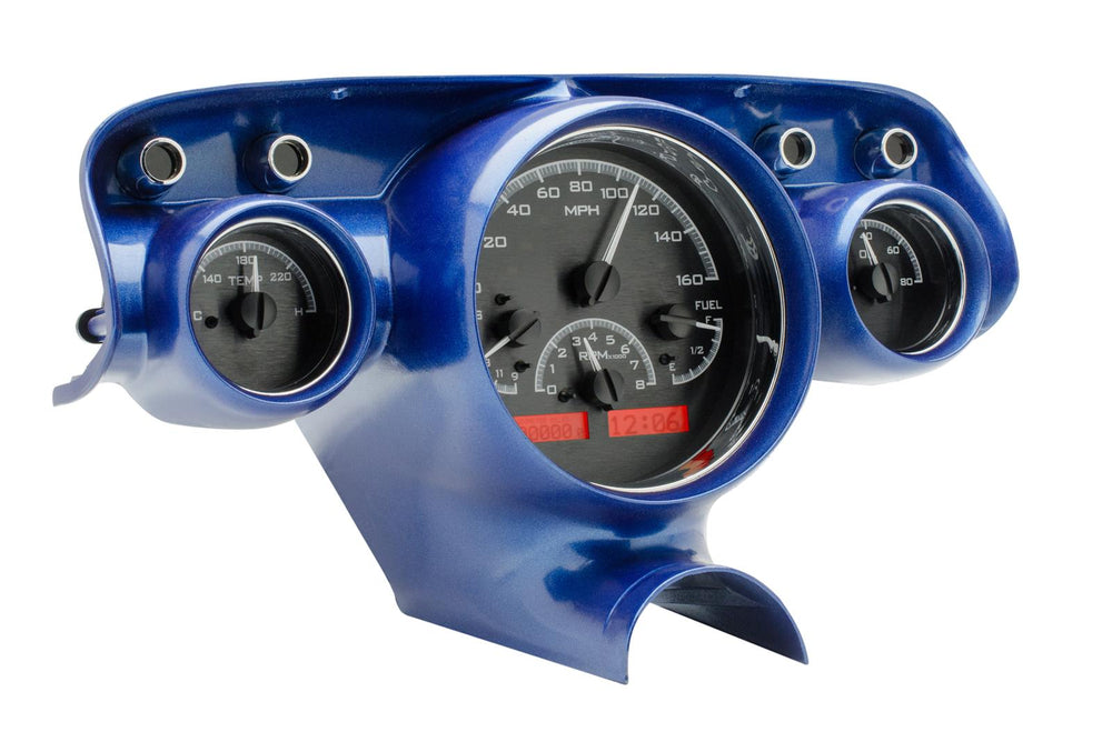 1957 CHEVY CAR VHX SYSTEM BLACK ALLOY STYLE FACE RED DISPLAY