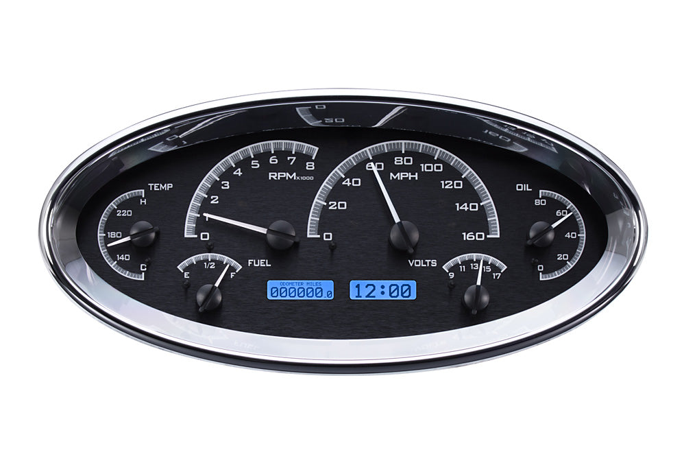 UNIVERSAL OVAL VHX SYSTEM BLACK ALLOY STYLE FACE BLUE DISPLAY