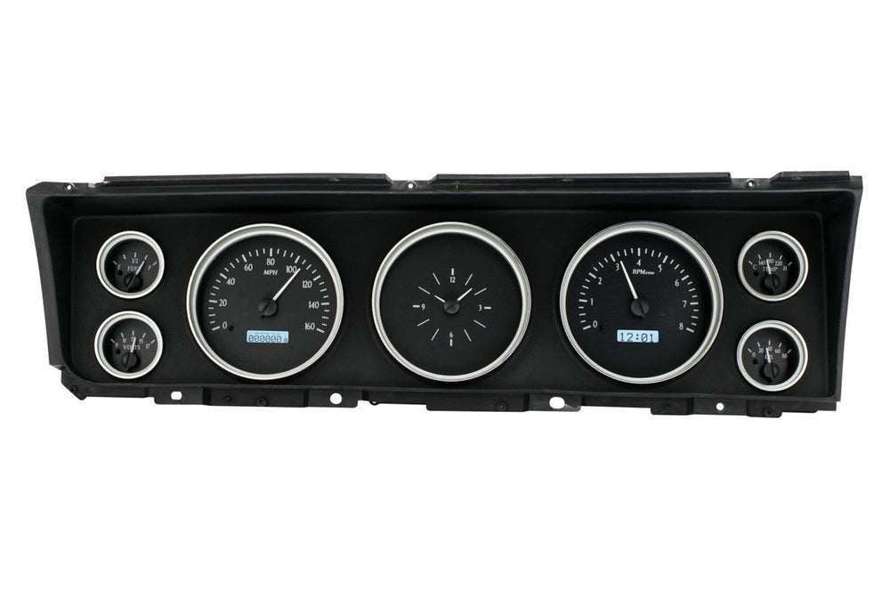 1967 IMPALA/CAPRICEVHX SYSTEM BLACK ALLOY STYLE FACE WHITE DISPLAY