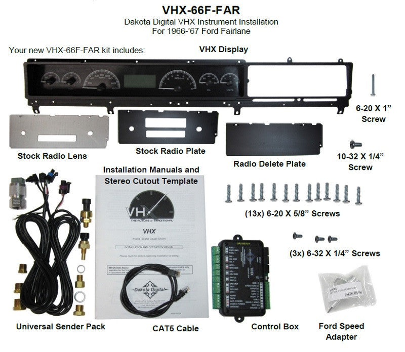 196667 FORD FAIRLANE VHX SYSTEM BLACK ALLOY STYLE FACE BLUE DISPLAY