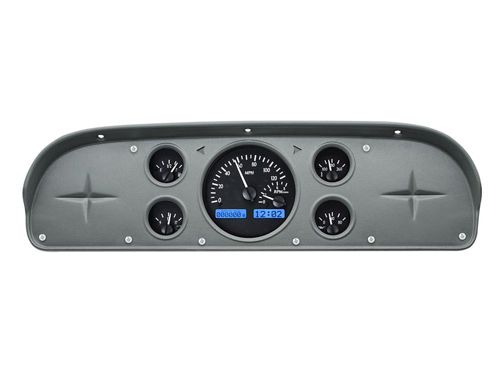 1957 FORD CAR VHX SYSTEM BLACK ALLOY STYLE FACE BLUE DISPLAY