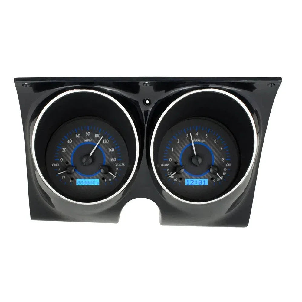 196768 CAMARO/FIREBIRD VHX SYSTEM CARBON FIBER STYLE FACE BLUE DISPLAY