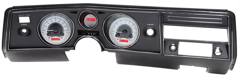 1969 CHEVELLE/ EL CAMINO VHX SYSTEM SILVER ALLOY STYLE FACE RED DISPLAY