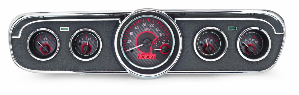 196566 MUSTANG VHX SYSTEM CARBON FIBER STYLE FACE RED DISPLAY