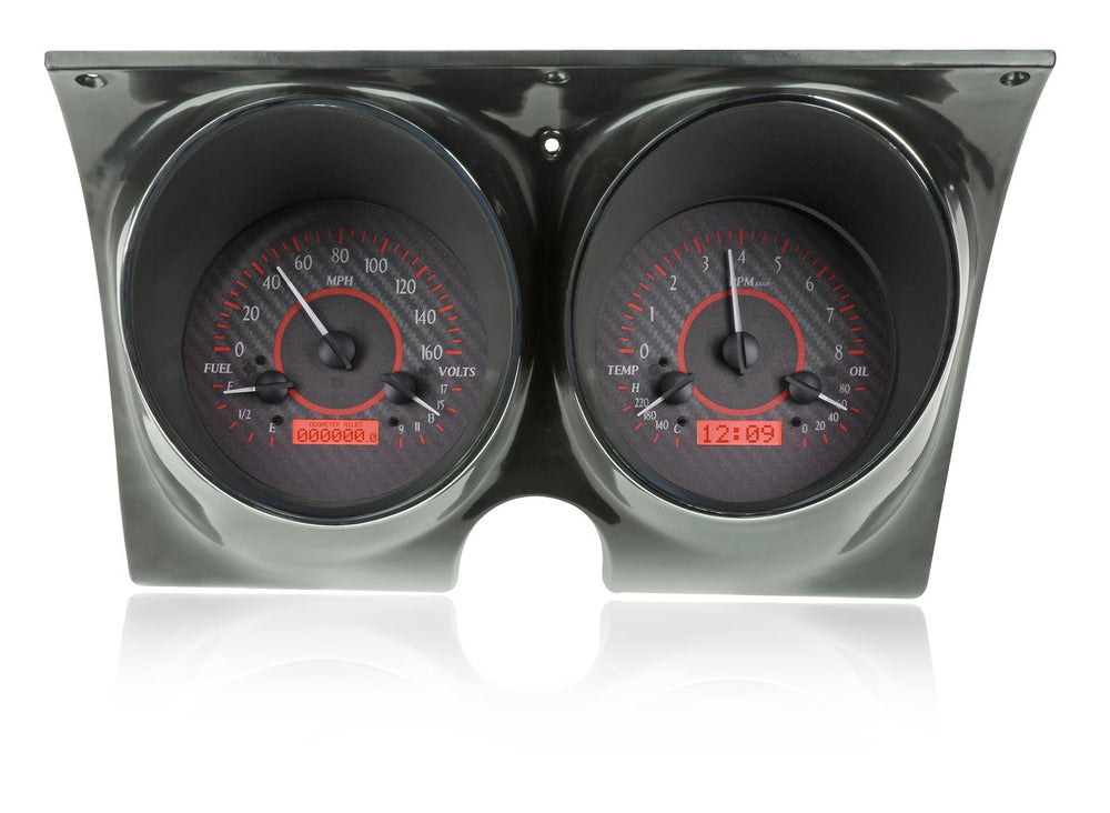 196768 CAMARO/FIREBIRD VHX SYSTEM CARBON FIBER STYLE FACE RED DISPLAY
